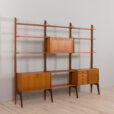 Three Bay Ergo Wall Unit in teak w
