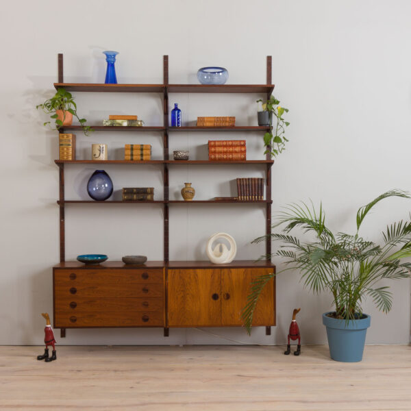 Danish Rosewood Wall Unit with a dresser and cocktail cabinet by Thygesen and Sorensen for Hansen   Guldborg s  scaled