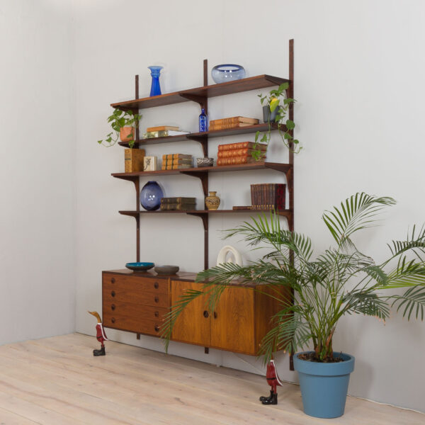 Danish Rosewood Wall Unit with a dresser and cocktail cabinet by Thygesen and Sorensen for Hansen   Guldborg s  scaled