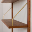 22449 Modular shelving system by Preben Sorensen in dark teak teak, 3 shelves and a floating cabinet, Denmark 1960s-11