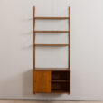22449 Modular shelving system by Preben Sorensen in dark teak teak, 3 shelves and a floating cabinet, Denmark 1960s-4