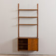 22449 Modular shelving system by Preben Sorensen in dark teak teak, 3 shelves and a floating cabinet, Denmark 1960s-5