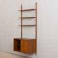 22449 Modular shelving system by Preben Sorensen in dark teak teak, 3 shelves and a floating cabinet, Denmark 1960s-6