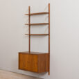 22449 Modular shelving system by Preben Sorensen in dark teak teak, 3 shelves and a floating cabinet, Denmark 1960s-8