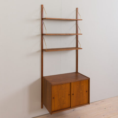 22449 Modular shelving system by Preben Sorensen in dark teak teak, 3 shelves and a floating cabinet, Denmark 1960s-9 22449 Modular shelving system by Preben Sorensen in dark teak teak, 3 shelves and a floating cabinet, Denmark 1960s-9