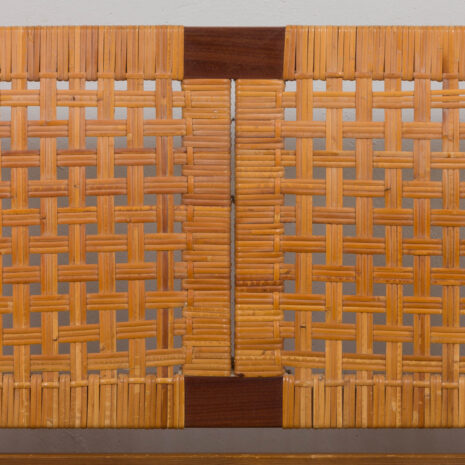 22465 Teak and cane queen size bed by Hans Wegner, Getama, 1960s 22465 Teak and cane queen size bed by Hans Wegner, Getama, 1960s