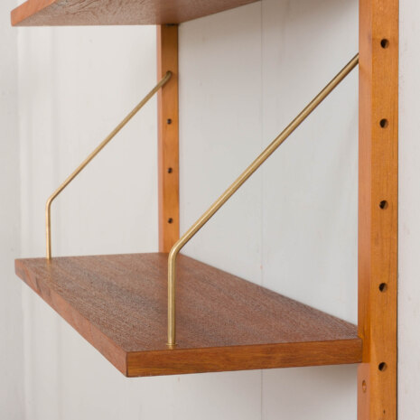 22470.A Danish wall unit in teak - modular shelving system 3 shelves in Cadovius PS System Sorensen style-5 22470.A Danish wall unit in teak - modular shelving system 3 shelves in Cadovius PS System Sorensen style-5