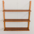 22470.A Danish wall unit in teak - modular shelving system 3 shelves in Cadovius PS System Sorensen style-6