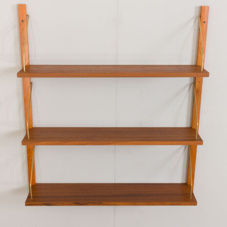 22470.A Danish wall unit in teak - modular shelving system 3 shelves in Cadovius PS System Sorensen style-6 22470.A Danish wall unit in teak - modular shelving system 3 shelves in Cadovius PS System Sorensen style-6