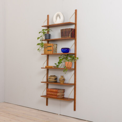 22470.B Danish wall unit in teak - modular shelving system 6 shelves in Cadovius PS System Sorensen style-2 22470.B Danish wall unit in teak - modular shelving system 6 shelves in Cadovius PS System Sorensen style-2