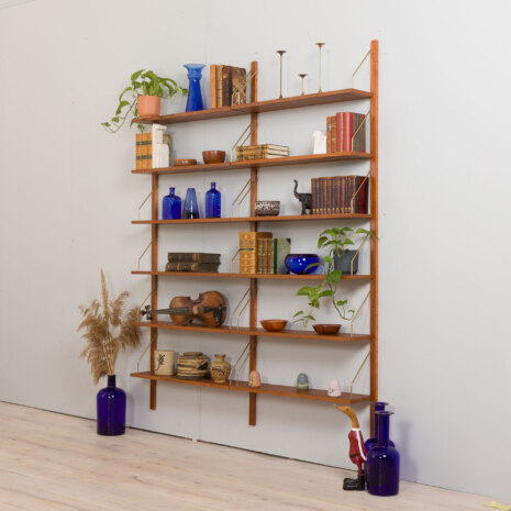 22470.C Danish 2 bay wall unit in teak - modular shelving system 12 shelves in Cadovius PS System Sorensen style-2 22470.C Danish 2 bay wall unit in teak - modular shelving system 12 shelves in Cadovius PS System Sorensen style-2