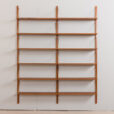 22470.C Danish 2 bay wall unit in teak - modular shelving system 12 shelves in Cadovius PS System Sorensen style-3