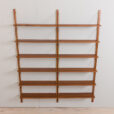 22470.C Danish 2 bay wall unit in teak - modular shelving system 12 shelves in Cadovius PS System Sorensen style-6
