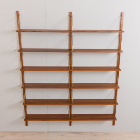 22470.C Danish 2 bay wall unit in teak - modular shelving system 12 shelves in Cadovius PS System Sorensen style-6 22470.C Danish 2 bay wall unit in teak - modular shelving system 12 shelves in Cadovius PS System Sorensen style-6