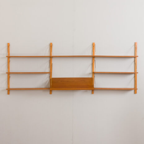 22471.B Danish wall unit in oak - modular shelving system 7 shelves and magazine display shelf in Cadovius PS System Sorensen style-15 22471.B Danish wall unit in oak - modular shelving system 7 shelves and magazine display shelf in Cadovius PS System Sorensen style-15