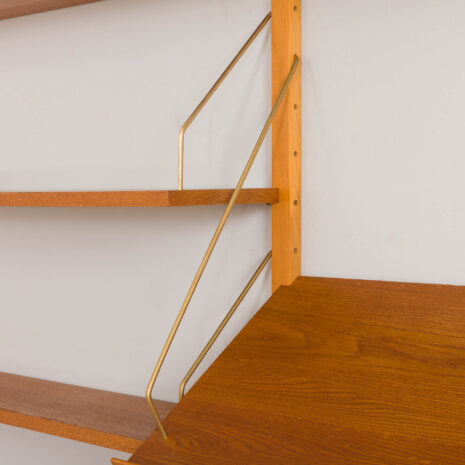 22471.B Danish wall unit in oak - modular shelving system 7 shelves and magazine display shelf in Cadovius PS System Sorensen style-18 22471.B Danish wall unit in oak - modular shelving system 7 shelves and magazine display shelf in Cadovius PS System Sorensen style-18