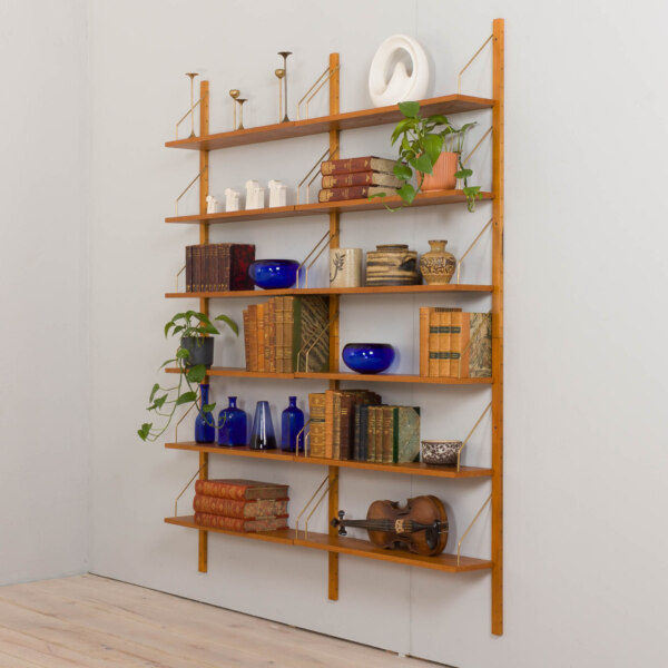 Système d'étagères modulaire en chêne danois 12 étagères dans le style Cadovius PS System Sorensen
