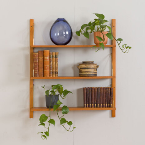 22471.D Danish wall unit in oak - modular shelving system 3 shelves in Cadovius PS System Sorensen style-1 22471.D Danish wall unit in oak - modular shelving system 3 shelves in Cadovius PS System Sorensen style-1