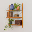 22471.D Danish wall unit in oak - modular shelving system 3 shelves in Cadovius PS System Sorensen style-2