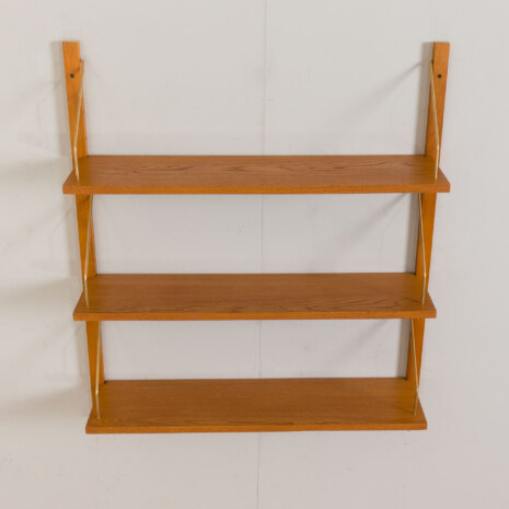 22471.D Danish wall unit in oak - modular shelving system 3 shelves in Cadovius PS System Sorensen style-5 22471.D Danish wall unit in oak - modular shelving system 3 shelves in Cadovius PS System Sorensen style-5