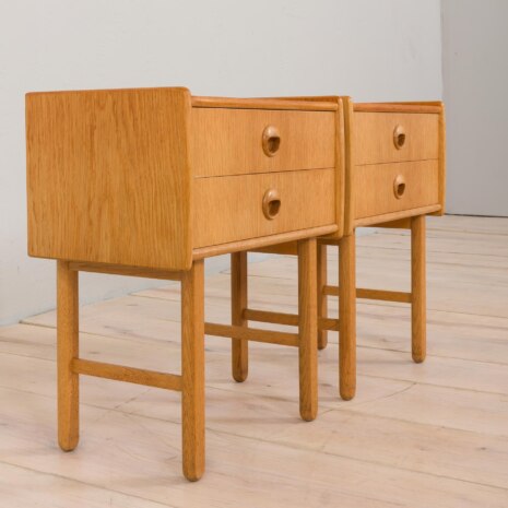 22476 Para zabytkowych dębowych szafek nocnych, Dania 1960s -6 22476 Para zabytkowych dębowych szafek nocnych, Dania 1960s -6