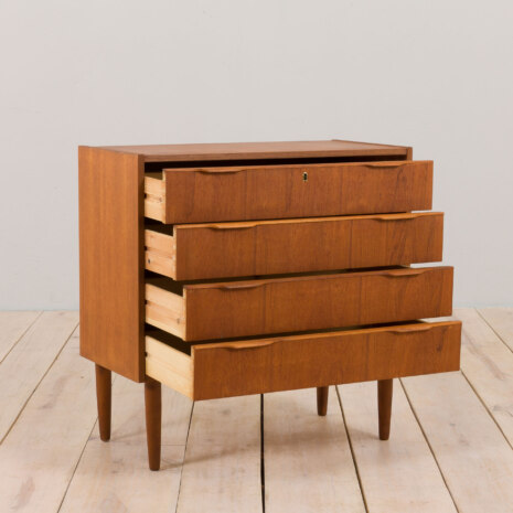 22478 Vintage teak Danish dresser with 4 drawers, 1960s-3 22478 Vintage teak Danish dresser with 4 drawers, 1960s-3