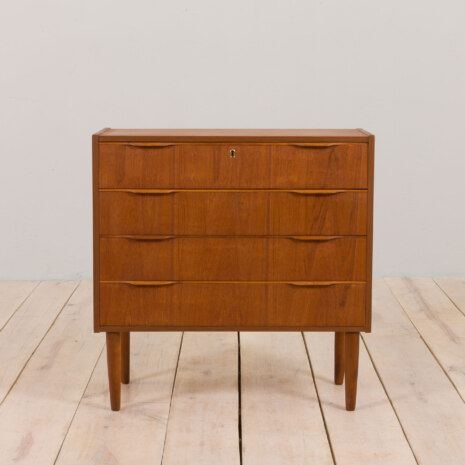 22478 Vintage teak Danish dresser with 4 drawers, 1960s-4 22478 Vintage teak Danish dresser with 4 drawers, 1960s-4