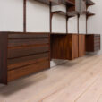 22407 Rosewood Modular Shelving System with 5 cabinets by Poul Cadovius 5 bay wall unit for CADO, Denmark 1960s-12