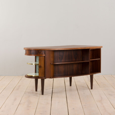 22413 Mid-Century Danish Rosewood Desk with bar compartment by Kai Kristiansen, 1950s-13 22413 Mid-Century Danish Rosewood Desk with bar compartment by Kai Kristiansen, 1950s-13
