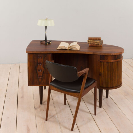 22413 Mid-Century Danish Rosewood Desk with bar compartment by Kai Kristiansen, 1950s-2 22413 Mid-Century Danish Rosewood Desk with bar compartment by Kai Kristiansen, 1950s-2