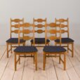 22420 Set of five oak razor chairs by H. Kjærnulf 1960s-2