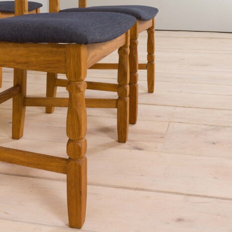 22420 Set of five oak razor chairs by H. Kjærnulf 1960s-4 22420 Set of five oak razor chairs by H. Kjærnulf 1960s-4