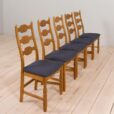 22420 Set of five oak razor chairs by H. Kjærnulf 1960s-6