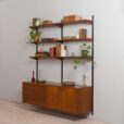 22442 Vintage modular Danish bookcase - wall shelving in teak w. cabinet and a dresser by K. Kristiansen 1960s-2