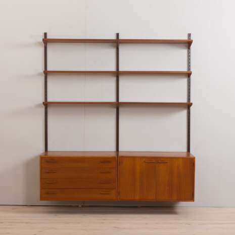 22442 Vintage modular Danish bookcase - wall shelving in teak w. cabinet and a dresser by K. Kristiansen 1960s-3 22442 Vintage modular Danish bookcase - wall shelving in teak w. cabinet and a dresser by K. Kristiansen 1960s-3