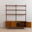 22442 Vintage modular Danish bookcase - wall shelving in teak w. cabinet and a dresser by K. Kristiansen 1960s-4