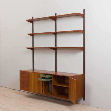 22442 Vintage modular Danish bookcase - wall shelving in teak w. cabinet and a dresser by K. Kristiansen 1960s-7 22442 Vintage modular Danish bookcase - wall shelving in teak w. cabinet and a dresser by K. Kristiansen 1960s-7