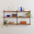 22444 Two bay Kai Kristiansen FM Wall Unit in teak with 6 shelves, Denmark 1960s-1