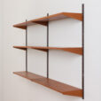 22444 Two bay Kai Kristiansen FM Wall Unit in teak with 6 shelves, Denmark 1960s-5