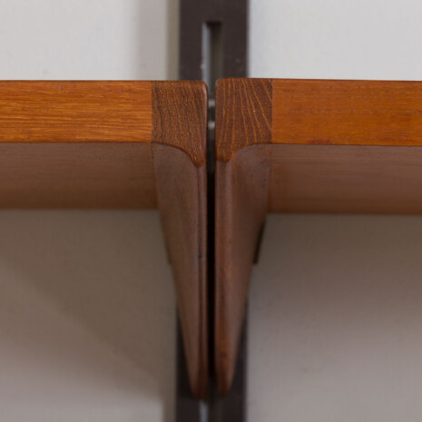 22444 Two bay Kai Kristiansen FM Wall Unit in teak with 6 shelves, Denmark 1960s-7 22444 Two bay Kai Kristiansen FM Wall Unit in teak with 6 shelves, Denmark 1960s-7