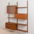 22445 Poul Cadovious two bay teak wall unit for Cado, 1960s-11