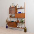 22445 Poul Cadovious two bay teak wall unit for Cado, 1960s-2