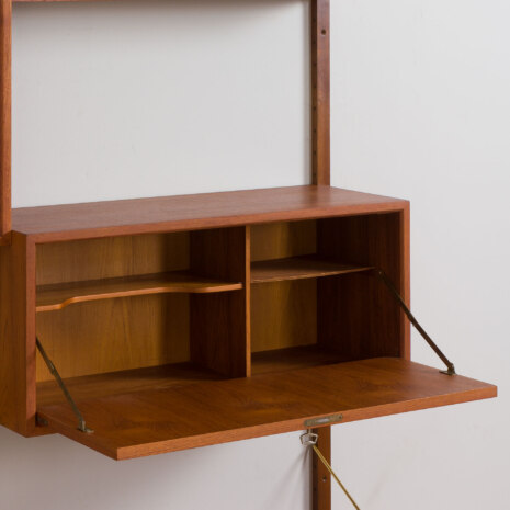 22445 Poul Cadovious two bay teak wall unit for Cado, 1960s-8 22445 Poul Cadovious two bay teak wall unit for Cado, 1960s-8