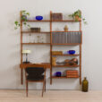 22450 teak twobay wallunit preben Sorensen style szafeczka ze szkłem niżej-1
