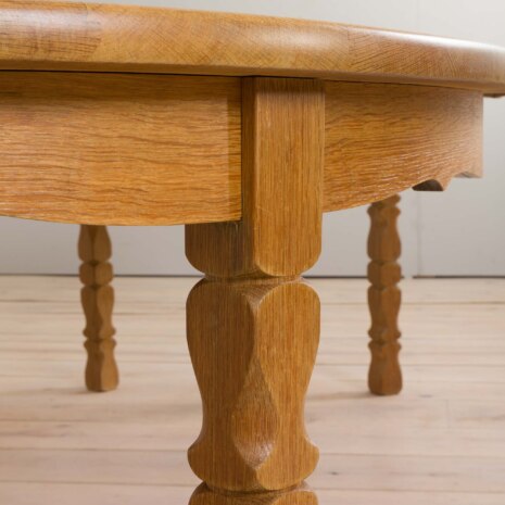 22459.1 Owalny dębowy stół do jadalni w stylu vintage projektu H. Kjaernulf, 2 wysuwane skrzydła, lata 1960-7 22459.1 Owalny dębowy stół do jadalni w stylu vintage projektu H. Kjaernulf, 2 wysuwane skrzydła, lata 1960-7