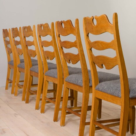 22462 Set of six Danish oak razor chairs, H. Kjærnulf for EG Kvalitetsmøbler 1960s-6 22462 Set of six Danish oak razor chairs, H. Kjærnulf for EG Kvalitetsmøbler 1960s-6