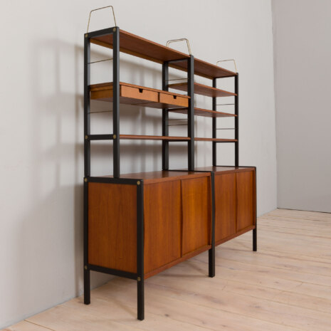 22488 Wall unit in Teak Variett Bookcase by Bertil Fridhagen for Bodafors, Vintage modular shelving system 1950s-11 22488 Wall unit in Teak Variett Bookcase by Bertil Fridhagen for Bodafors, Vintage modular shelving system 1950s-11
