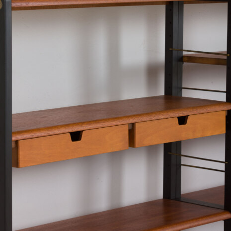 22488 Wall unit in Teak Variett Bookcase by Bertil Fridhagen for Bodafors, Vintage modular shelving system 1950s-14 22488 Wall unit in Teak Variett Bookcase by Bertil Fridhagen for Bodafors, Vintage modular shelving system 1950s-14