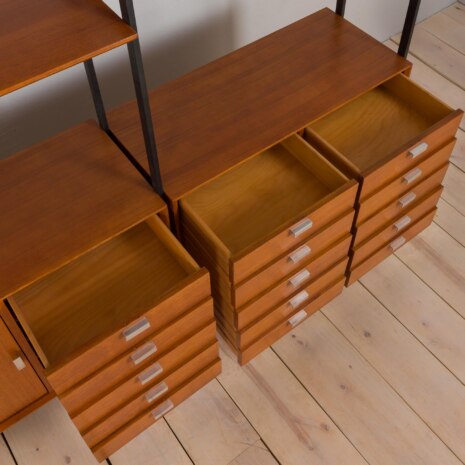 22492 Large Italian freestanding 3 bay wall unit in teak , 1960s-12 22492 Large Italian freestanding 3 bay wall unit in teak , 1960s-12