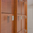 22492 Large Italian freestanding 3 bay wall unit in teak , 1960s-13